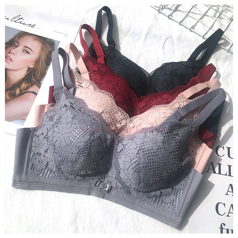 2512 No steel ring thin section kiss cotton healthy oxygen protection gather sexy complete set of underwear rose essential oil bra
