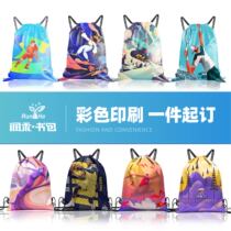 Drawstring backpack custom corset pocket simple backpack printed men and women outdoor travel Fitness Bag sports storage bag