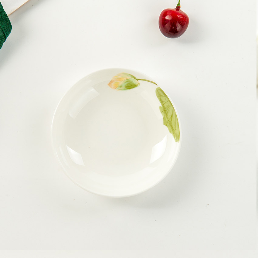 Home Tangshan Bone China 4 Inch Taste Saucer Small Pan Sauce Vinegar Saucer Dish 4 Eat Small Stock Dishes Water Dumplings