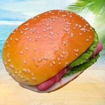 Simulation hamburger model opening greens hot dog Sesame fake bread PU decorative food play tasteless environmental props