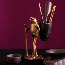 Retro Chinese style home office desktop multifunctional pen holder creative fashion cute storage box personality tea tube