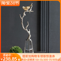 Light Extravagant Creative Decoration Home Living Room Office Book Room TV Cabinet Desktop Golden Birdhouse Residence Ornament Swing
