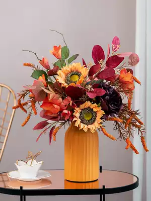 Harvest cottage Nordic light luxury desktop simulation flower bouquet bouquet living room furnishings dining table fake flower decorations ornaments