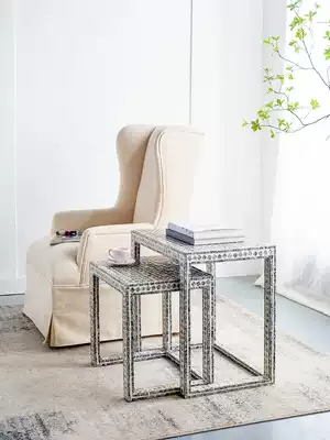 Harvest cottage southeast Asian wind living room side few corners simple shell side table flower stand small apartment small house coffee table