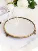 Harvest Cottage vintage brass mirror round tray Decorative decoration set Light luxury makeup table jewelry storage plate