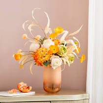 Harvest cabin floral art fake flower arrangement arrangement simple dried flower European bouquet living room interior decoration silk flower arrangement