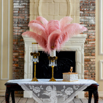 Harvest cottage Camel bird hair feather decorations DIY creative wedding road guide shooting props Retro pink INS wind