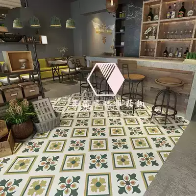 Bed and breakfast retro powder room tiles American non-slip floor tiles Balcony dining room wall tiles Kitchen balcony flower tiles