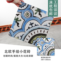 Nordic hand painted brick retro ancient parquet 300 Restaurant background wall Balcony Non-slip Floor Tiles Kitchen Tile Wall Brick