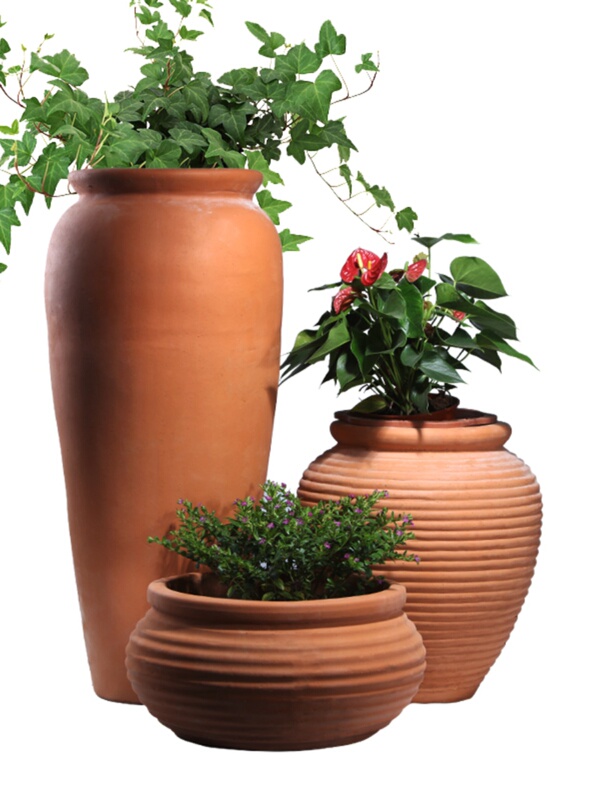 【Special Offer with Free Shipping】Clearance Sale: Garden Landscape Red Clay Flower Pot, Outdoor Floor-Standing Red Clay Coarse Pottery Villa Large Red Clay Vase