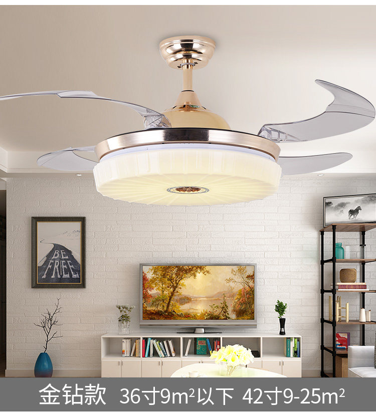 Invisible ceiling fan lamp home with light ceiling fan fan chandelier restaurant modern minimalist living room bedroom Nordic fan lamp