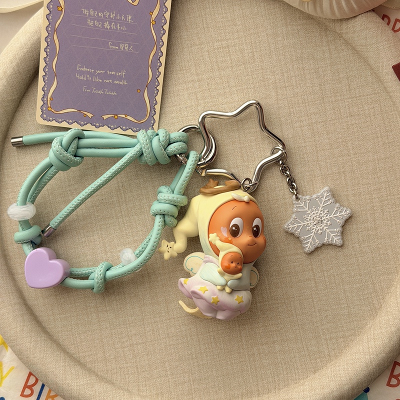 Star Man Heartbeat Bubble Mart Official DIY Keychain Cute Pendant Girl's Birthday Gift