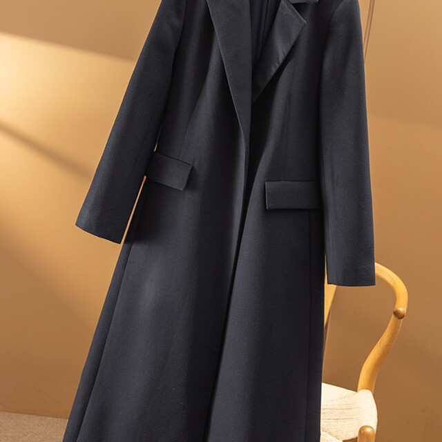 ພຽງແຕ່ 1 Italian 3W + heavyweight cashmere single-sided wool suit collar waist long coat for women spring home 9I14 ພິເສດ