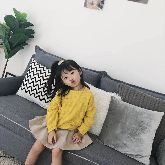 Mùa thu đông 2018 cộng với váy nhung bé gái váy xếp li váy trẻ em váy bé len dày thời trang trẻ em