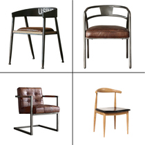 American wrought iron wood dining chair single chair leisure computer chair backrest coffee chair vintage old dining chair creative chair