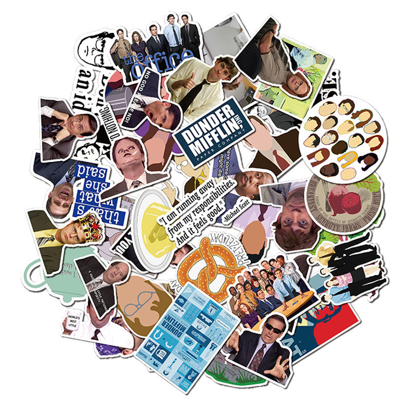 50 Sheets The Office TV Series Office PVC Waterproof Stickers Luggage Skateboard Guitar Graffiti Stickers