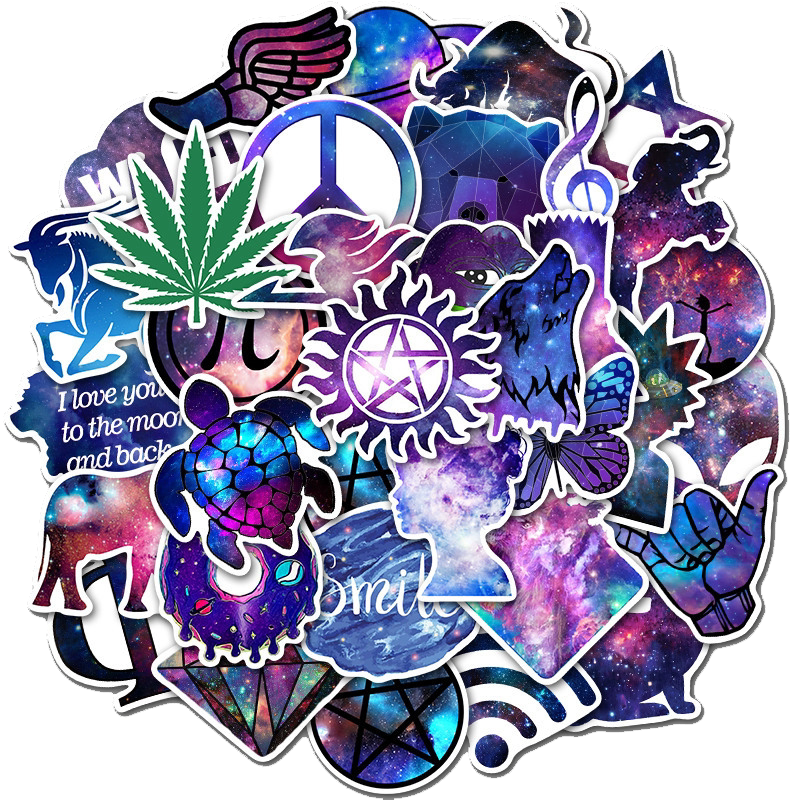 35 sheets of Haut Cebu Star Skyti PVC Water Resistance Doodle Sticker Guitar Skating Notepad Sticker