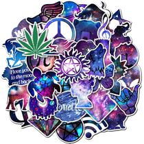 35 sheets of original Cebu Wind Colorful Stars Empty Stickers Pvc Waterproof Graffiti Stickers Guitar Skateboard Notepad Stickers