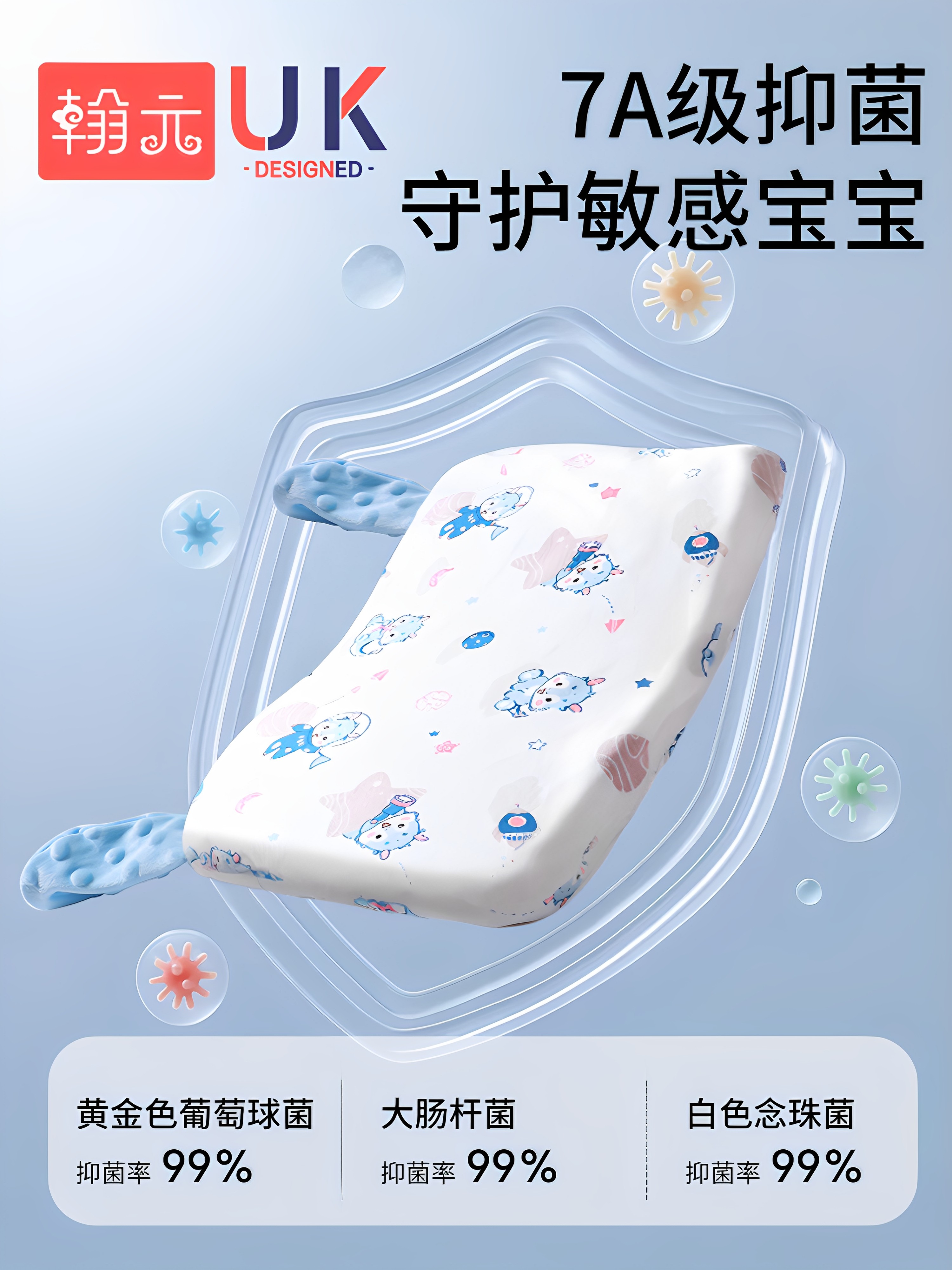 Baby Pillow for Babies over 6 Months Old, Breathable, Special Comfort Pillow for Children Aged 1-6, Washable and Suitable for All Seasons
