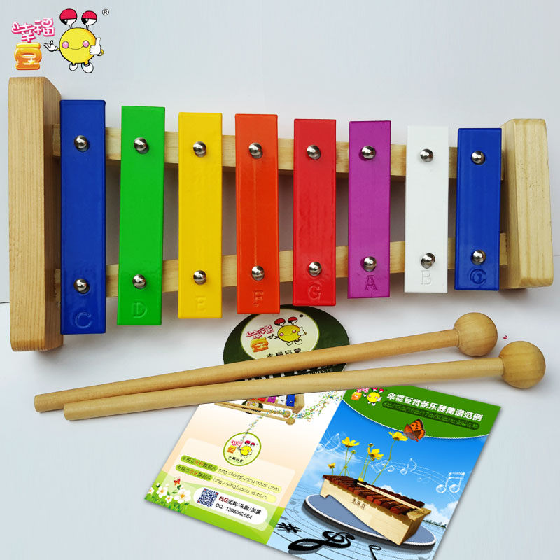 Bộ đồ chơi bằng gỗ cho bé, đồ chơi âm nhạc cho trẻ em, trống, trống, tám giai điệu, tiếng lách cách, chuông, sandal, castanet - Đồ chơi nhạc cụ cho trẻ em piano cho trẻ em