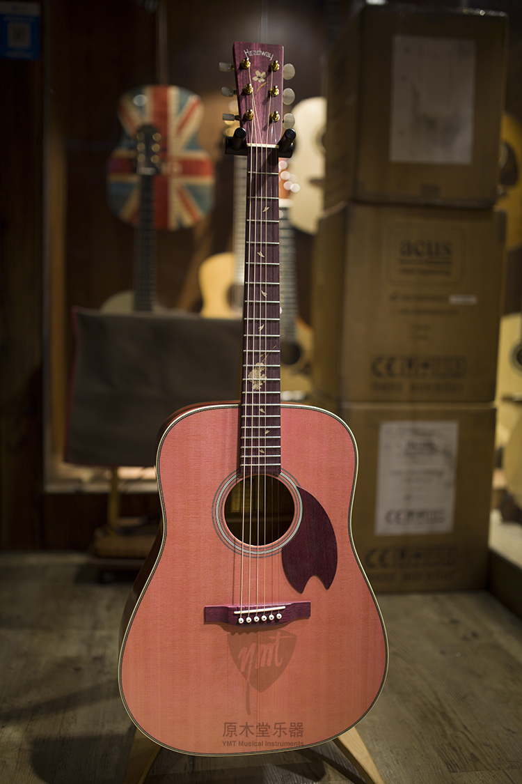 Dalian log church Nissan Headway HD-SAKURA STD purple full veneer folk finger bullet wood guitar