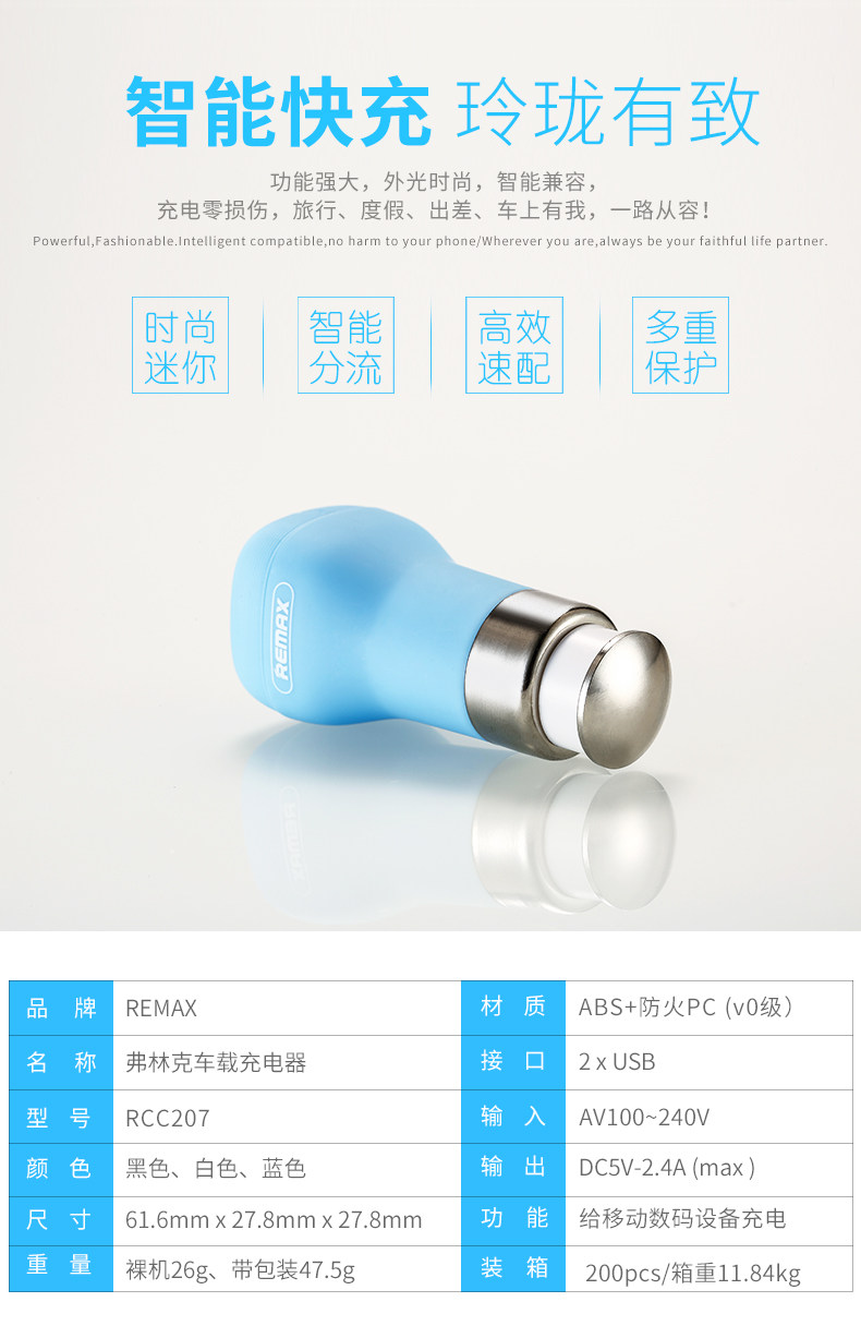 chargeur REMAX 2.4A, 2A - Ref 1300116 Image 7