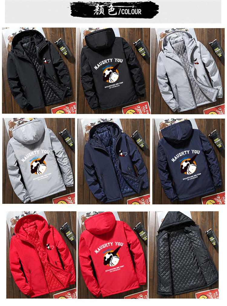 Quần áo cotton nam mùa đông cộng với phân bón XL nước thủy triều chất béo lưới màu đỏ cotton ifcoat áo khoác mùa đông cotton nam quần jogger nam big size