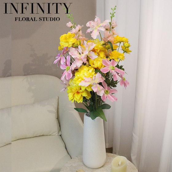 Handmade Artificial Flower Bouquet, French Natural Style, Mixed and Matched for Living Room Decoration, Ins-Style Home Desktop Flower Arrangement, Commercial Use