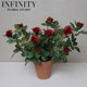 Simulated Rose Juice Rose Potted Plant Red Clay Flower Pot Artificial Flower Home Decoration Ornament Simple French Natural Style