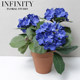 Nordic Artificial Hydrangea Plant Small Potted Plant ins Pastoral French-Style Ornament Decoration Korean-Style with Red Clay Flower Pot