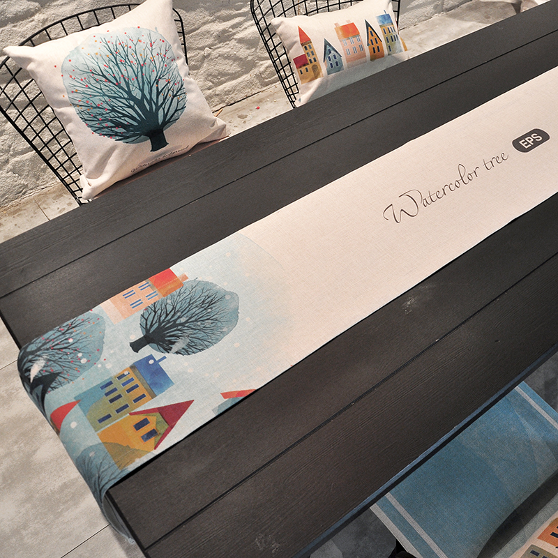 Nordic table flag modern minimalist ins American cotton and linen cloth art TV cabinet long coffee table tablecloth tablecloth bed flag