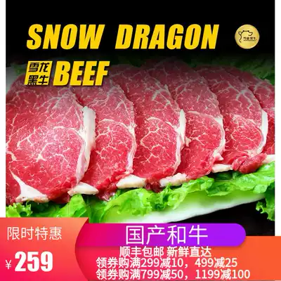 Xuelong black beef Tenderloin 1200g Snowflake fresh frozen raw cut calf tenderloin Children's beef steak