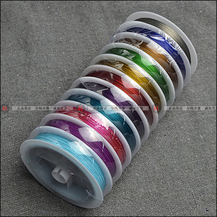 Korean Steel Wire Wire Wire Wire Silver Gray Color Strings Beads Diy Handmade Material 0 38mm Lock Bone Chain Special Line-Taobao