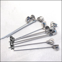 925 silver platinum plated melon seed hanging buckle hanging pin crooked hole oblique hole bottom hole pendant special DIY sterling silver accessories