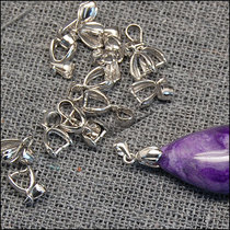 925 silver buckle DIY jewelry accessories stripe melon seed buckle thick hanging buckle buckle buckle big bead clip pendant