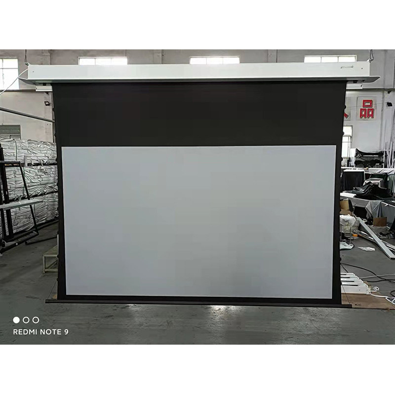 Bukrason projector 100 inch 150 electric pull wire remote control anti-light curtain hide suction top embedded ceiling