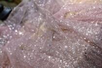 Her name starry silhouette shimmering irregular pink purple soft Net gauze handmade diy fabric