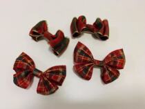 Imported foreign tortock with a width 4cm Christmas red green grid single-sided shiny crystal texture