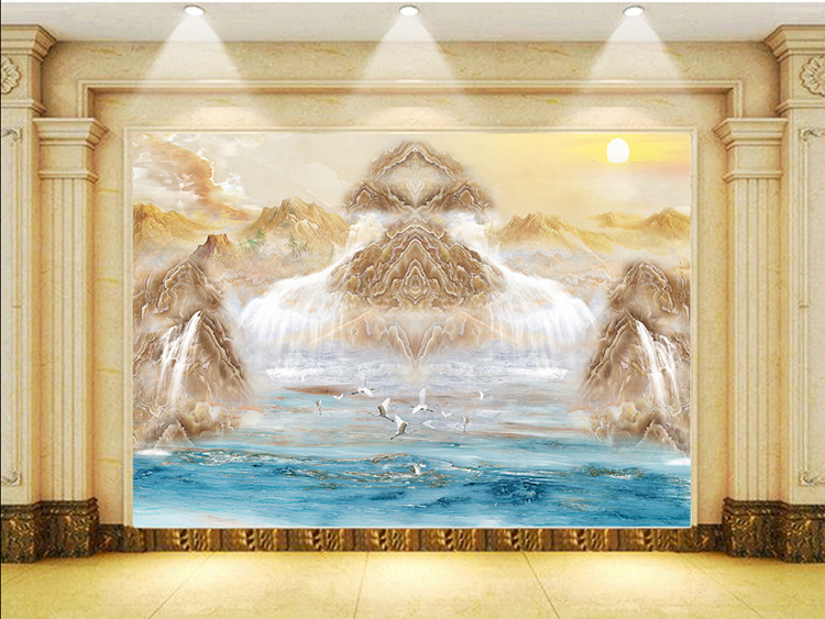 Manufacturer Direct sales TV Background wall Living room Background wall Crystalized Stone Marble Marble Marble Roman Column Border