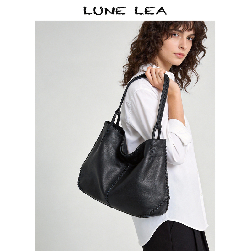 2026 New Top-Grain Leather Tote Bag for Women, Commuter Shoulder Bag, Large Capacity Casual Bag, Fashionable and Versatile Large Bag