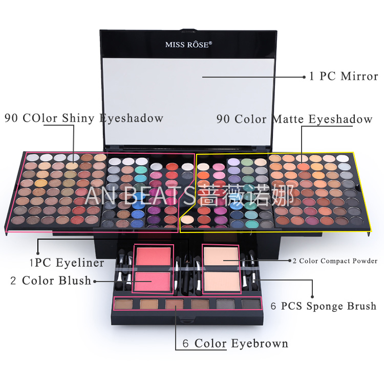 Eyeshadow Palette Trang Điểm Blush nude trang điểm người mới bắt đầu lâu dài tự nhiên toàn bộ 190 màu hộp đàn piano phấn má hồng mac