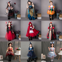 Halloween childrens costumes girls vampire dress cosplay witch skirt performance costumes