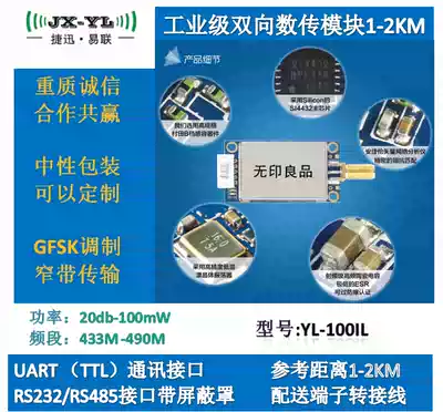 USB interface transmitting and receiving wireless data transmission radio transparent serial communication digital transmission module RS485 232