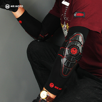 MR MOTO motorcycle summer protective gear ice sleeve fall elbow cold high elastic sunscreen sleeve Black red warrior