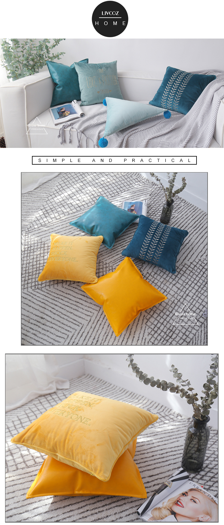 Dầu sáp da gối gối đệm màu rắn mô phỏng sang trọng da sofa đệm văn phòng pu da gối giường - Trở lại đệm / Bolsters Bộ chăn gối hình thú