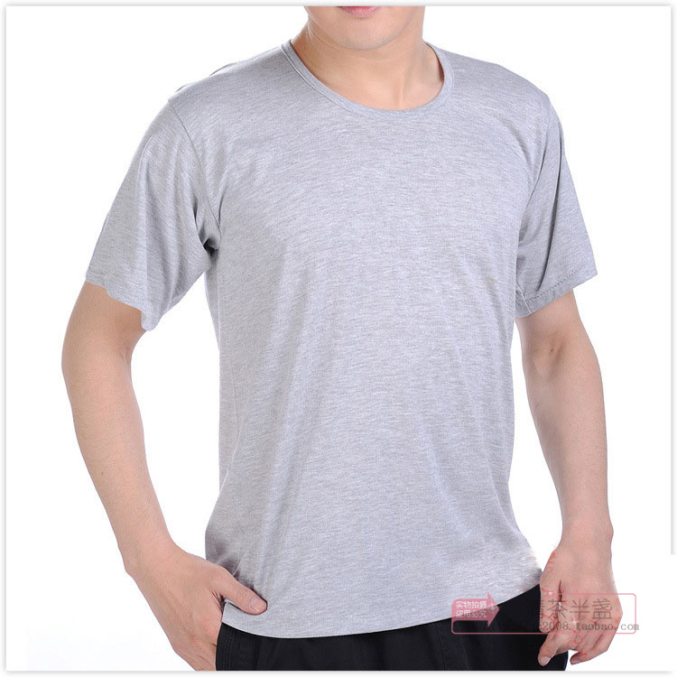 Mens bông trung niên nửa tay mùa hè áo vest lỏng vòng cổ cũ áo len t-shirt t-tay rắn màu áo thun cotton.