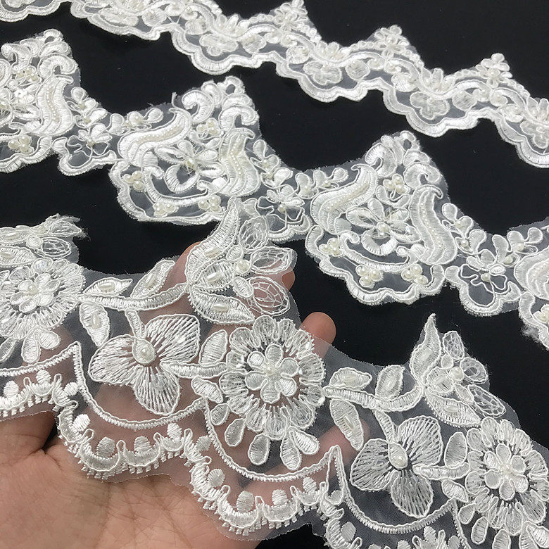 Heavy Industry White White Car Pearl Pearl Flower Flower Delicious Flower Lace