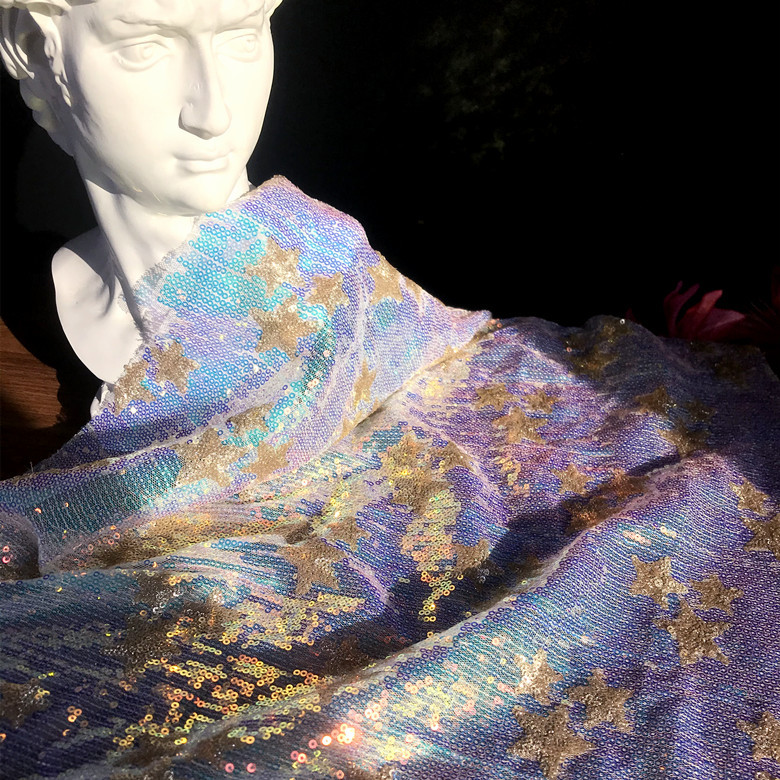 New Shiny Ice and Snow Fantasy Colorful Star Sequin Wedding Shooting Background Clothing Designer Sequin Fabric Fabric New Shiny Ice and Snow Fantasy Colorful Star Sequin Wedding Shooting Background Clothing Designer Sequin Fabric Fabric