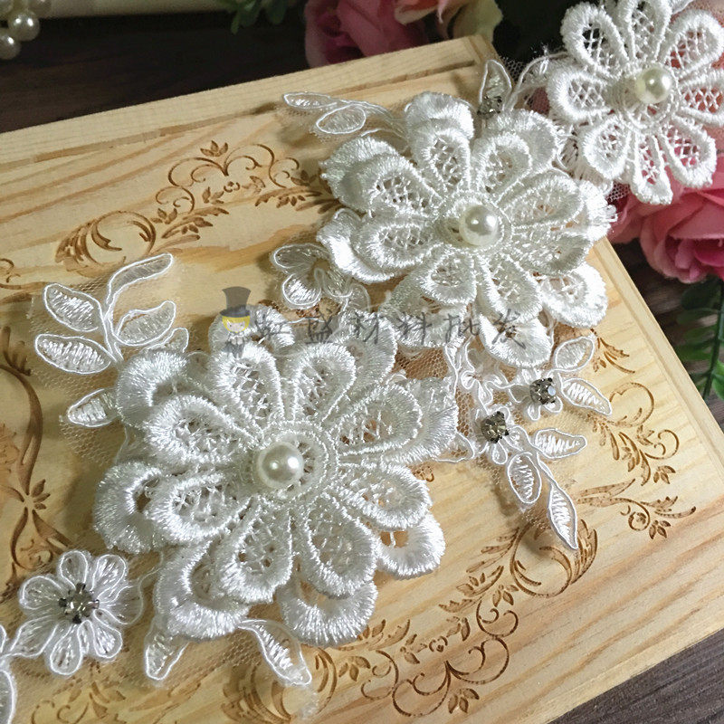 Wedding hair accessories for Handick Hair Pearl Fruit Flower Flower Lace - side Flower - side Flower