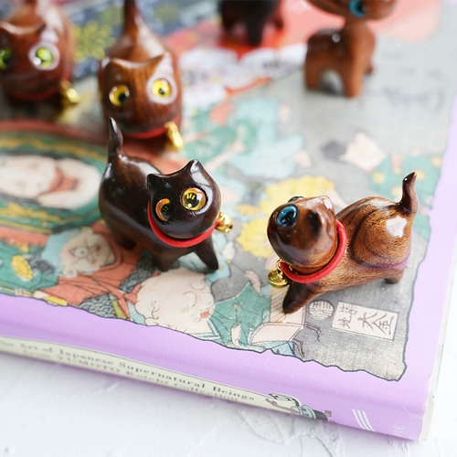 Творческое украшение домашнего украшения животных рук -забитый милый сандаловый котенок котенок гостиная спальня Небольшое украшение p06